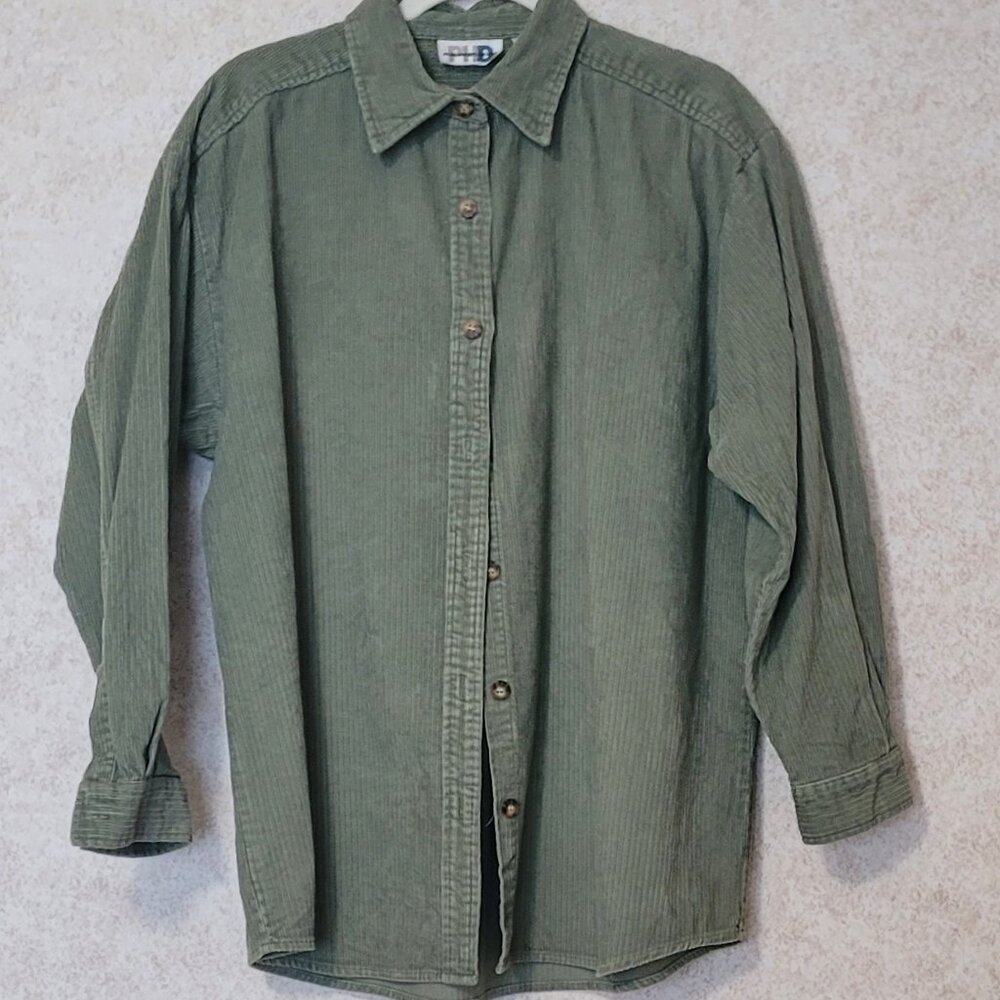 Vintage Green Corduroy Paul Harris Shirt Jacket Size M